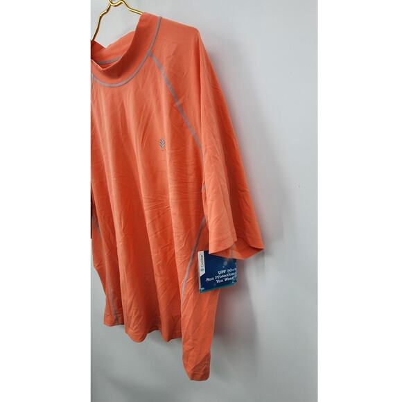 New NWT Coolibar Tulum Short Sleeve Surf Rash Guard XXL Orange - Picture 7 of 9
